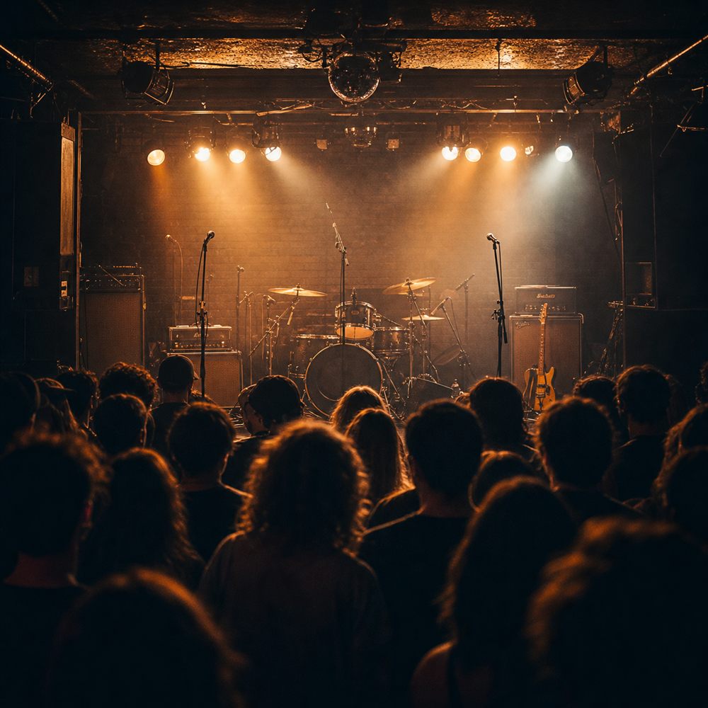 Intimate small live music venue atmosphere
